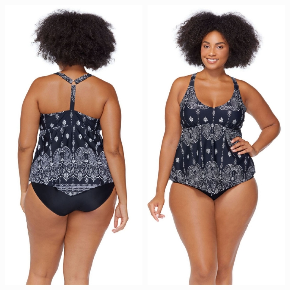 RAISINS CURVE Trinidad Tankini Top Mandala Print Size 14 NWT